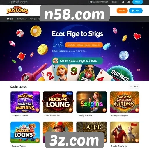 Variedade de jogos disponíveis no n58.com